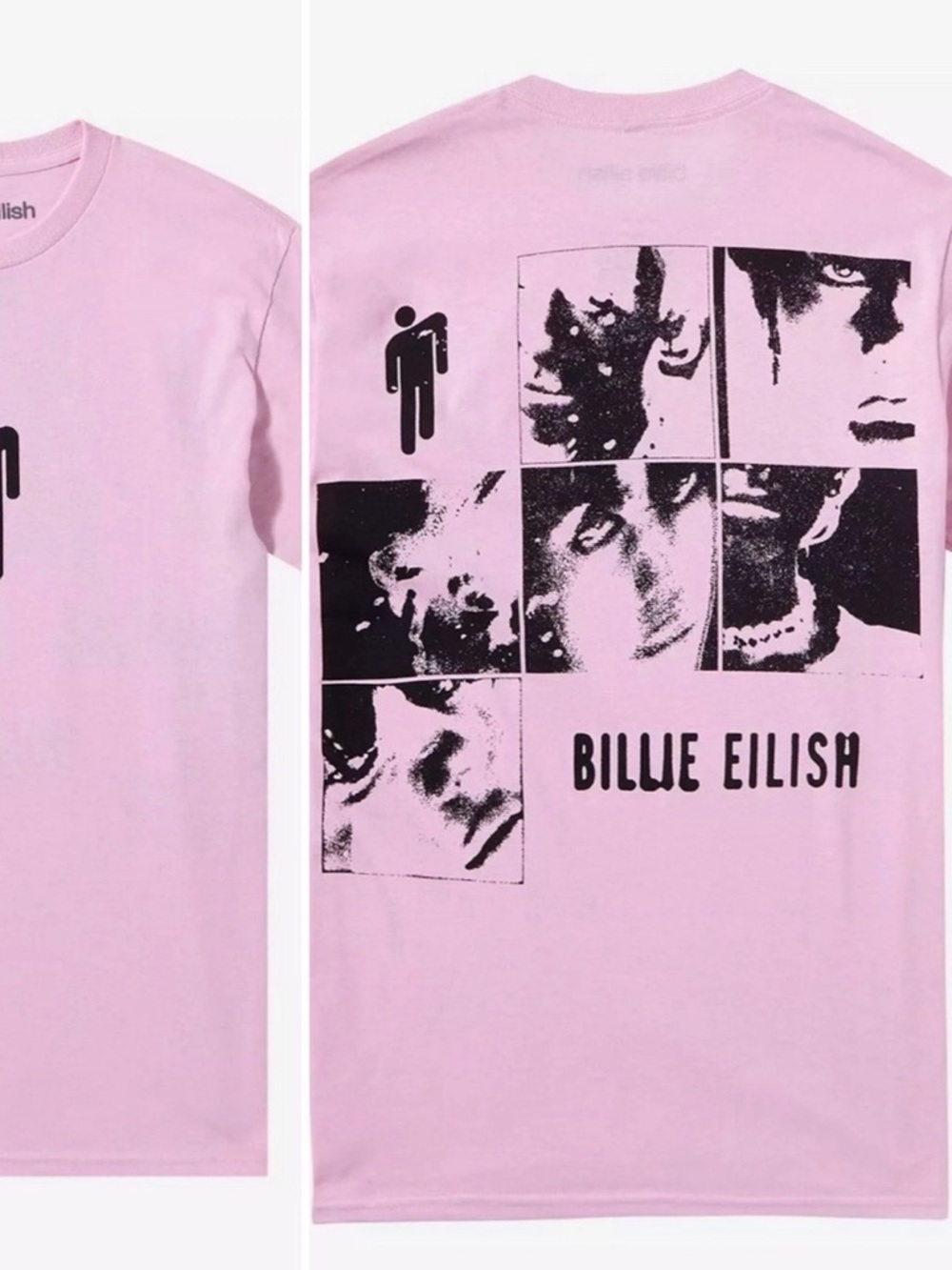 Billie Eilish Pink Graphic Short Sleeve Tee
